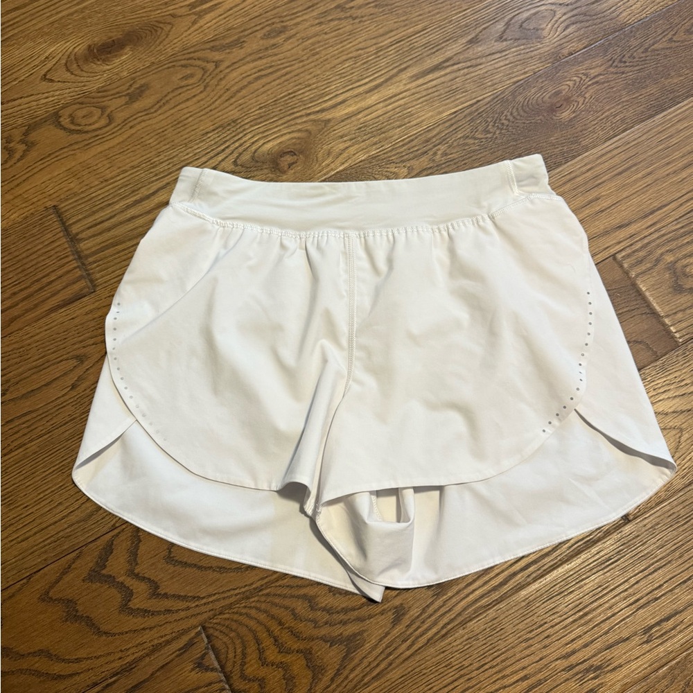 Lululemon White Fast and Free Shorts